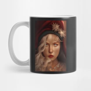 Beautiful Girl Portrait In Santa Claus Costume 4 Mug